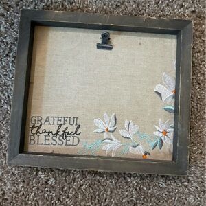 Rustic Embroidered Wall Art with Black Frame